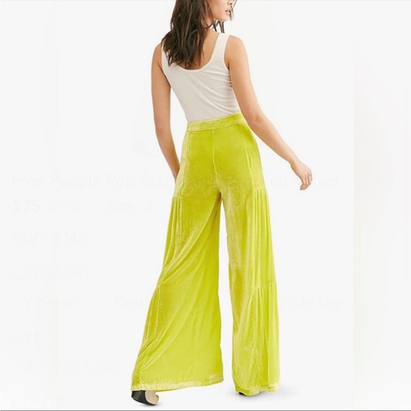 Free People C’est La Vie Crushed Velvet Yellow SIZE 0 $148 - Picture 3 of 3